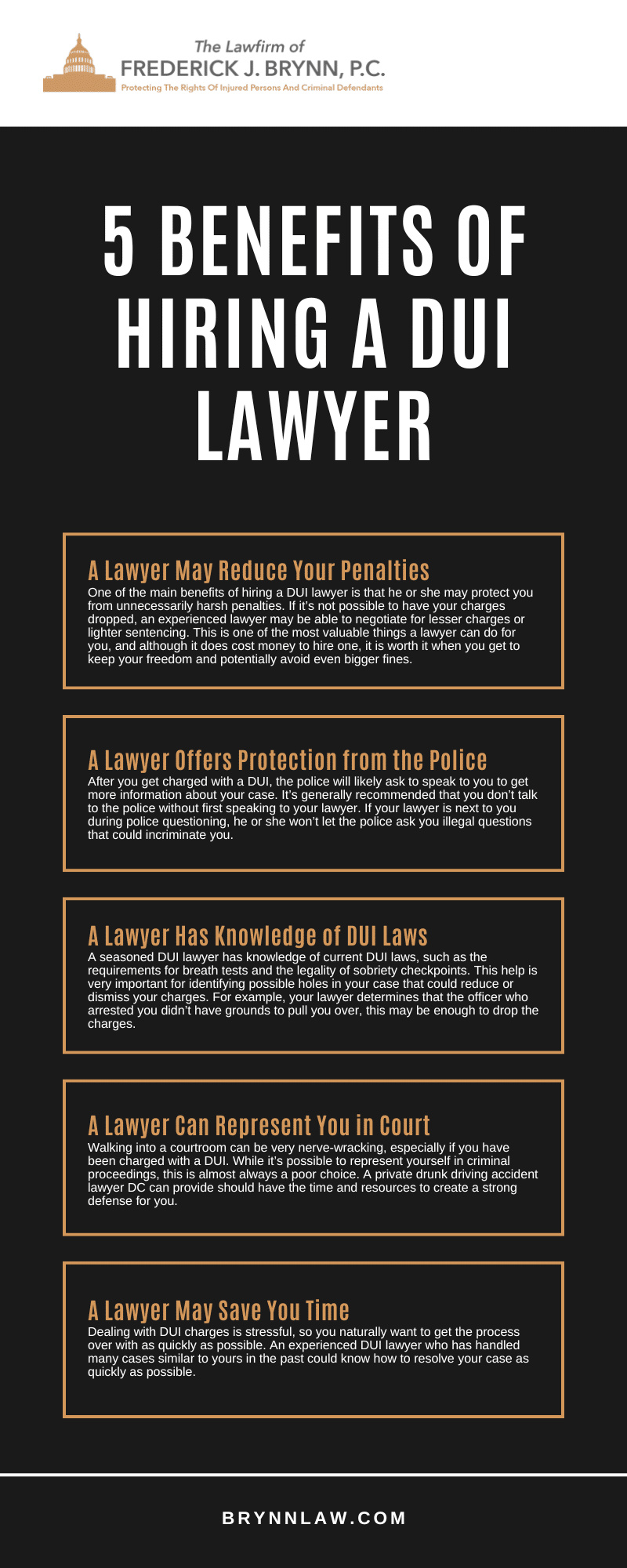 5 Benefits Of Hiring A DUI Lawyer Infographic