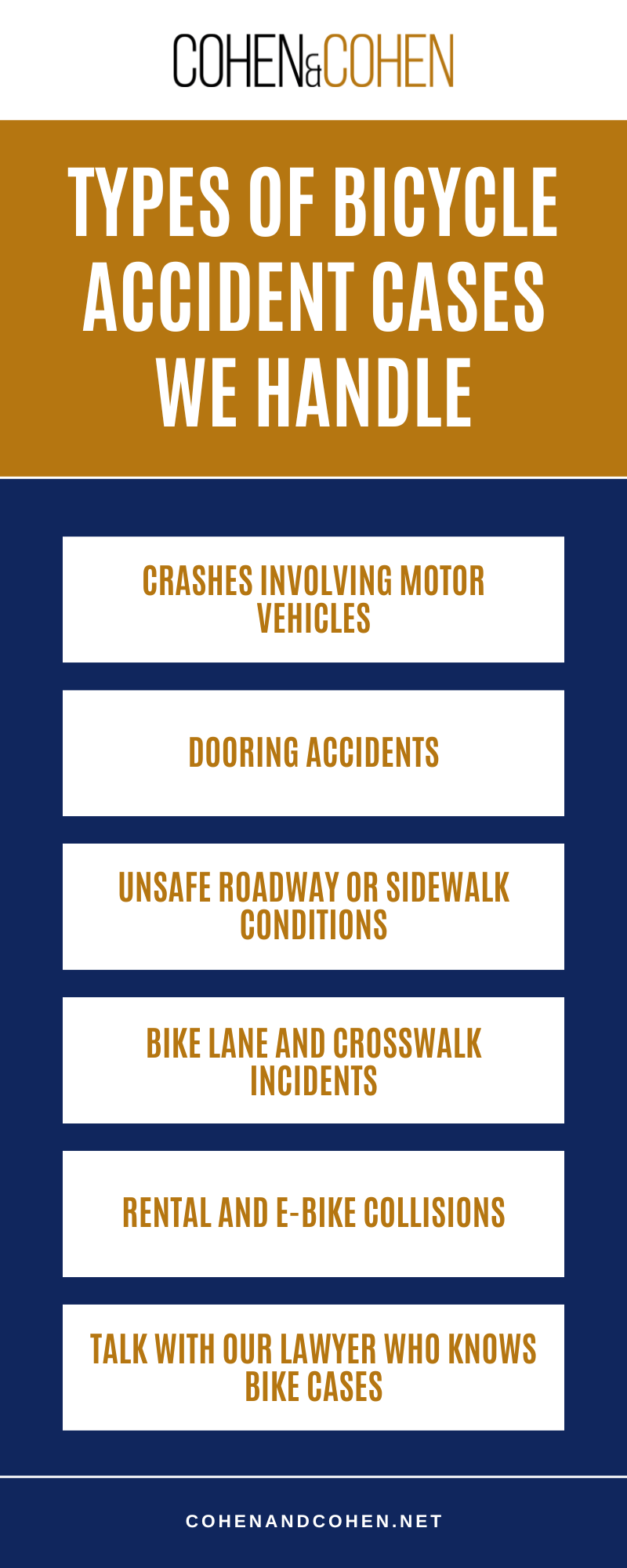 Types Of Bicycle Accident Cases We Handle Infographic