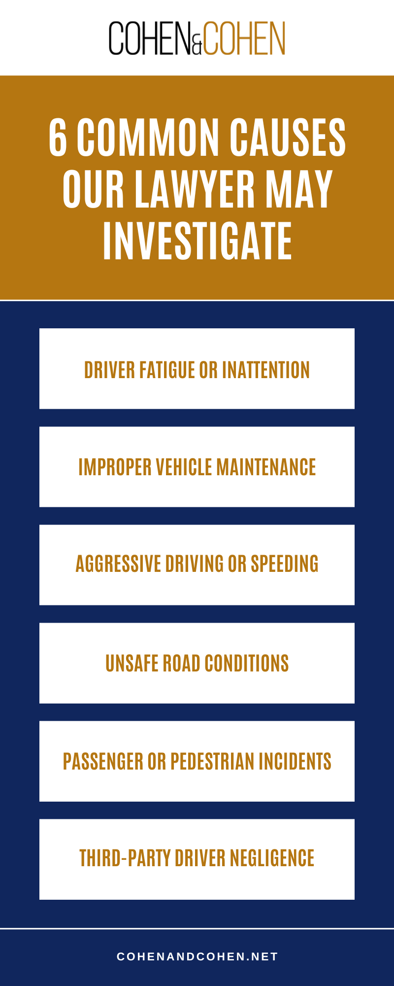 6 Common Causes Our Lawyer May Investigate Infographic