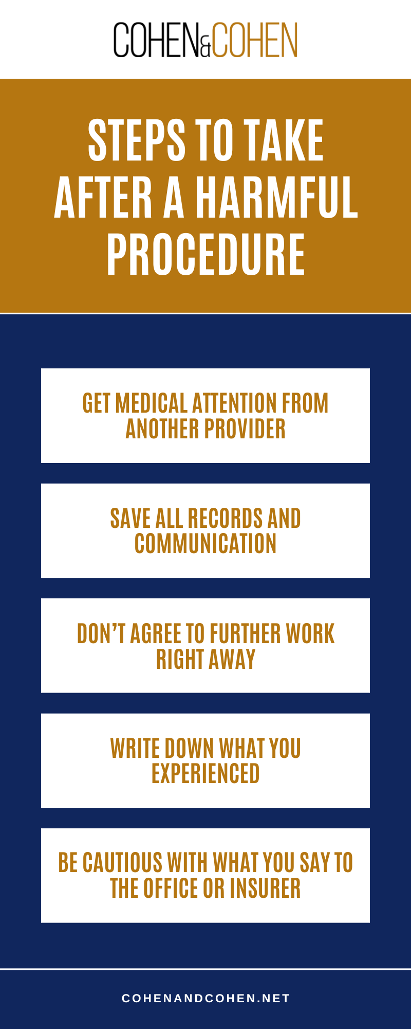 Steps To Take After A Harmful Procedure Infographic