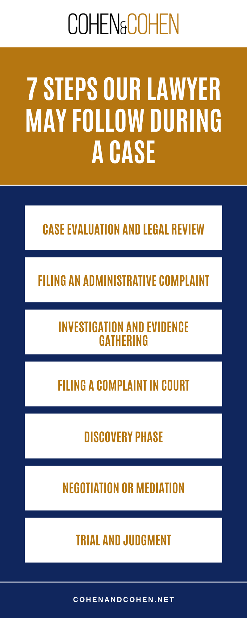 7 Steps Our Lawyer May Follow During A Case Infographic